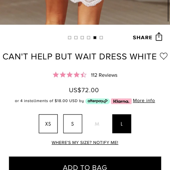 NWT CAN'T HELP BUT WAIT DRESS WHITE - Picture 4 of 7